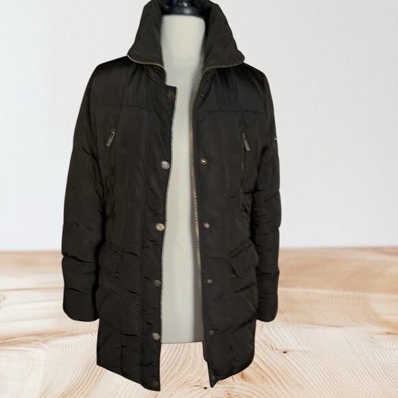 Michael Kors Down Puffer JACKET Parka Coat Women's Sz M Longer Length 4 Pockets - Picture 8 of 11